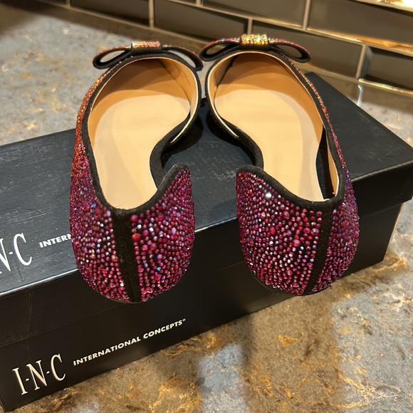 NWOT I.N.C. International Concepts pink ombré rhinestone flats, size 6.5. - Picture 6 of 13